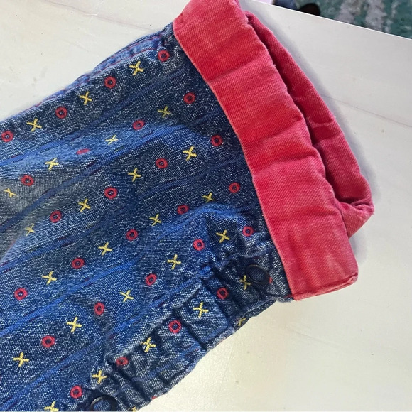 Vintage Osh Kosh‎ B’Gosh denim x o tic tac toe printed overalls 24M - Picture 4 of 9